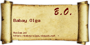 Babay Olga névjegykártya
