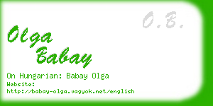 olga babay business card